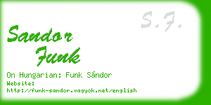 sandor funk business card